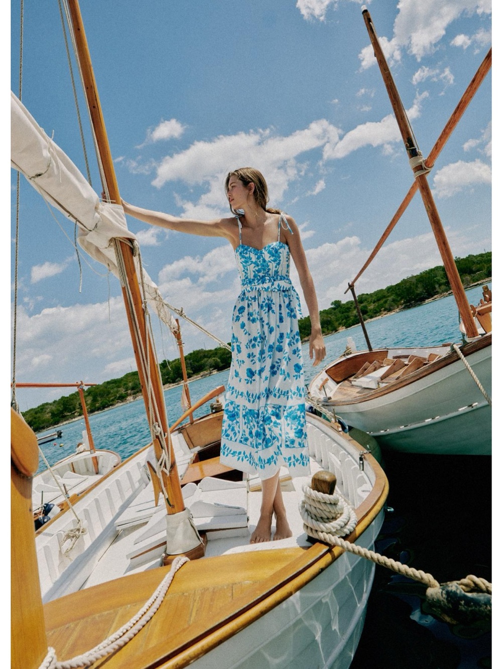 Zara Poplin Print Midi Dress